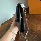 The Junco Wallet on Chain - Vintage Monogram in Black