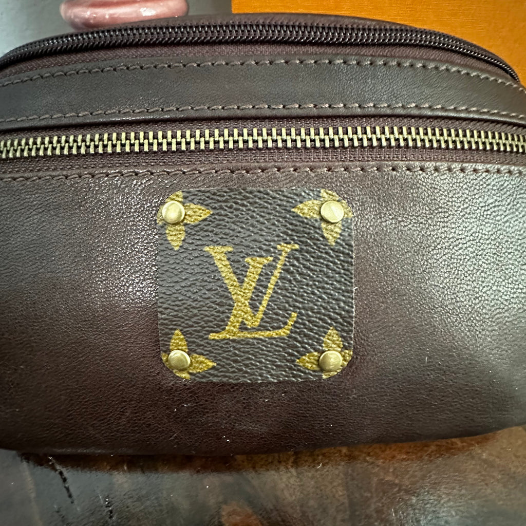 Dark Brown Leather Sling Bag/Fanny Pack/Bumbag - Monogram LV