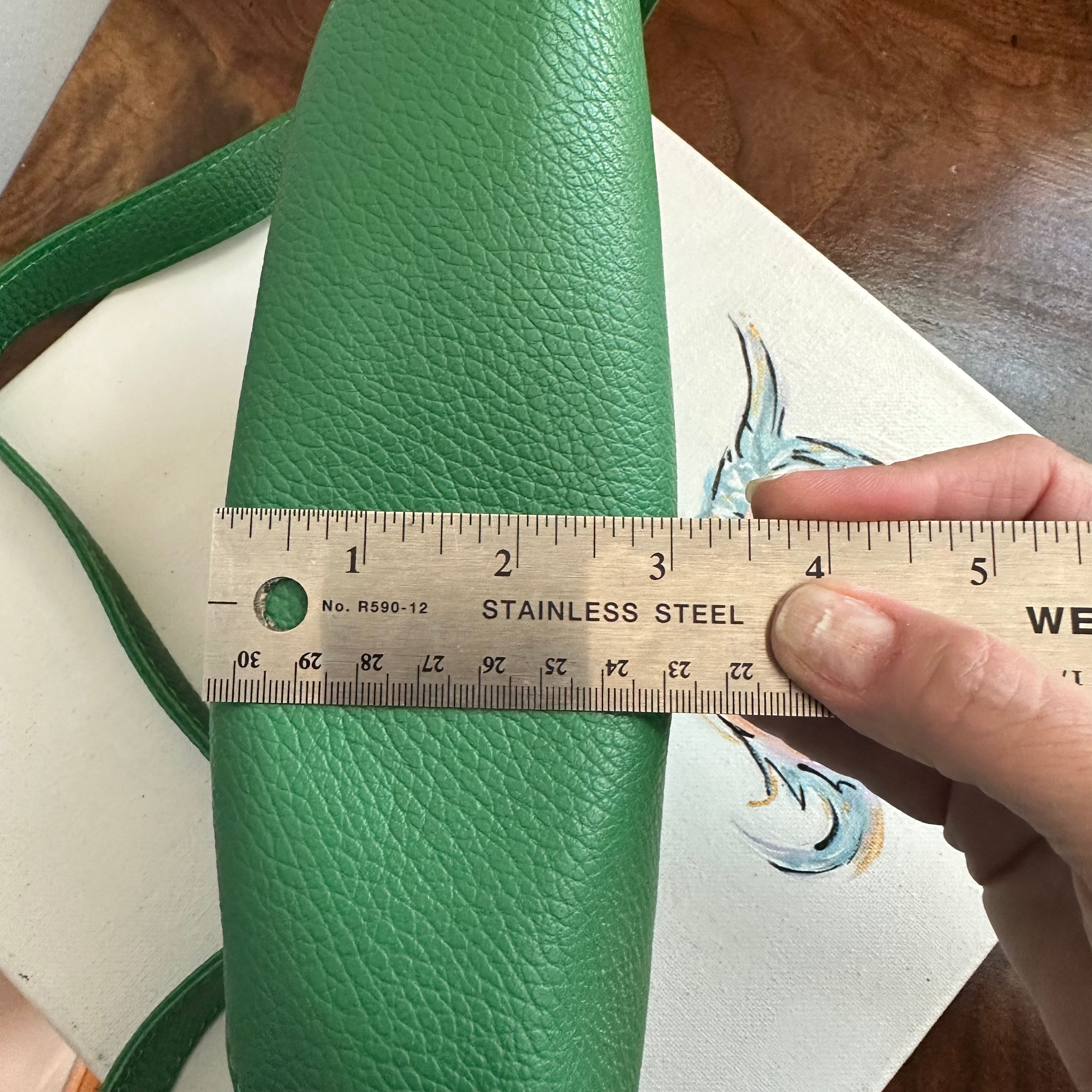 Green Leather Prada Tag Sling/Fanny Pack Bag Gold (larger)