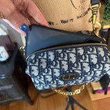 The Junco Crossbody - Dior Trotter Canvas in Navy (with TWO straps!)