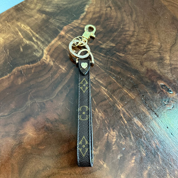 Upcycled LV keychain