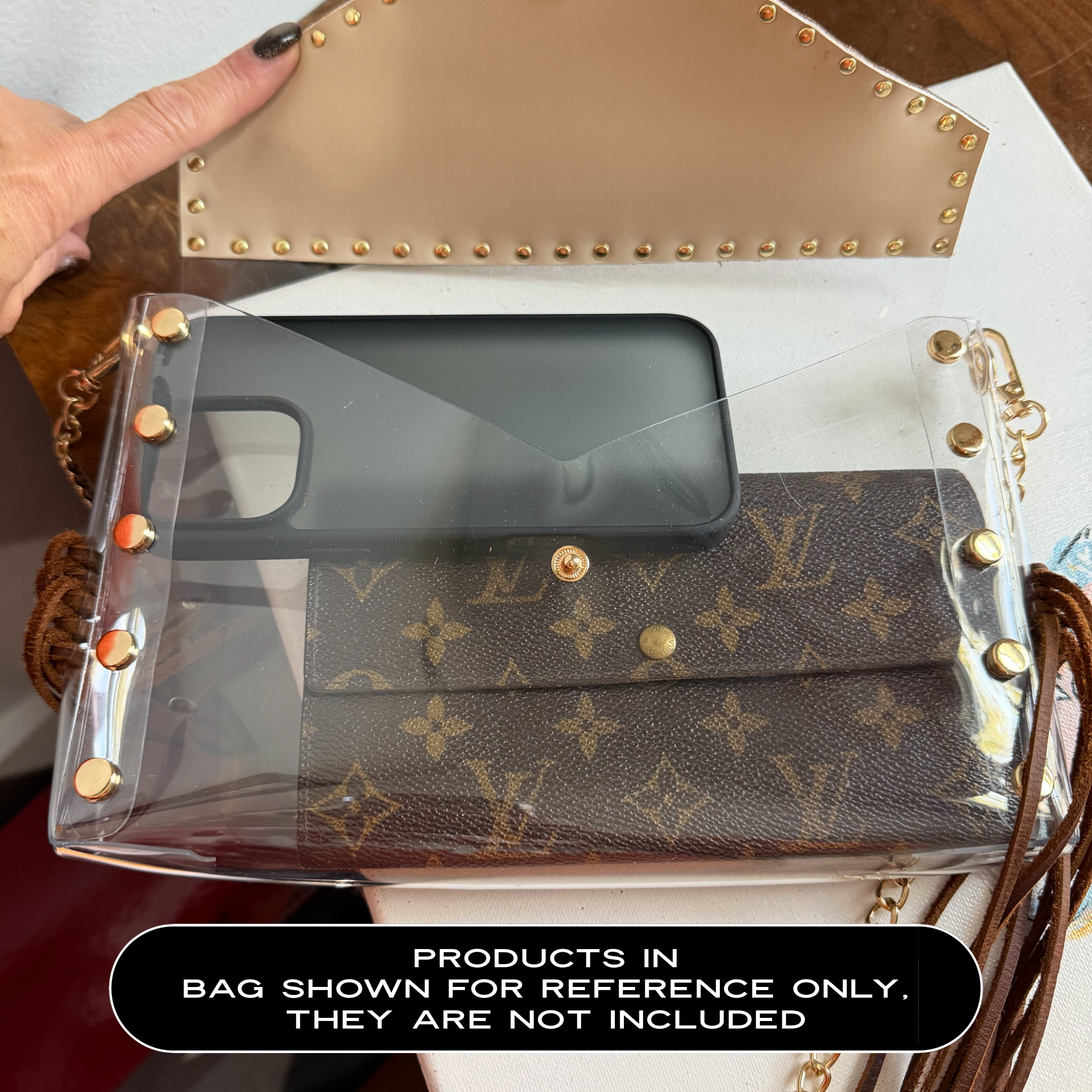 Western Flair Upcycled LV Clear Crossbody Stadium Bag