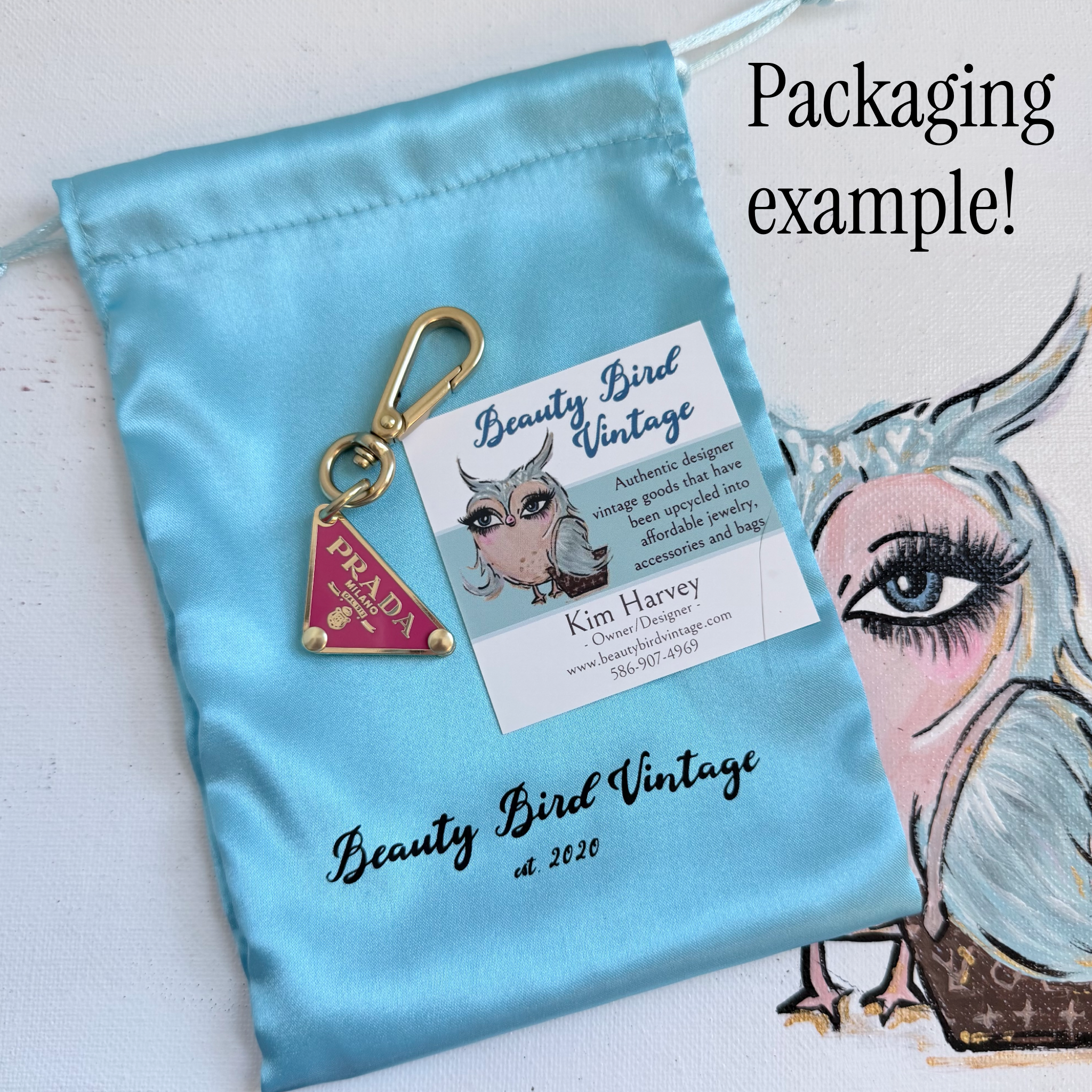 Gold Prada Bag Tag Charms in Skittle Colors/Keychain