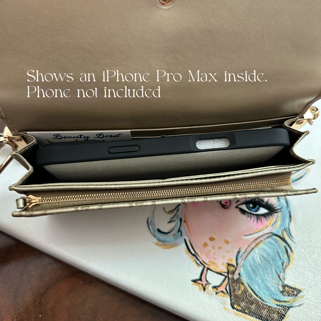 The Junco Wallet/Crossbody - Vintage GG in Gold Leather