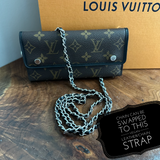 The Junco Wallet on Chain - Vintage Monogram in Black