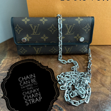 The Junco Wallet on Chain - Vintage Monogram in Black