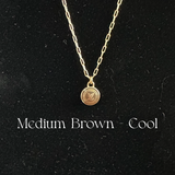 Upcycled LV Pastilles Charm on Tiny Gold-Filled Paperclip Chain