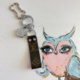 Animal Lover Upcycled Louis Vuitton Key Chain / Bag Charm