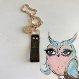 Animal Lover Upcycled Louis Vuitton Key Chain / Bag Charm