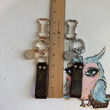 Animal Lover Upcycled Louis Vuitton Key Chain / Bag Charm