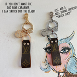 Animal Lover Upcycled Louis Vuitton Key Chain / Bag Charm
