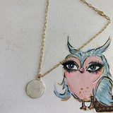 Large White LV Trunks & Bags Pendant on GF Paperclip Chain Necklace