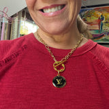 Upcycled Small Black LV Trunks & Bags Necklace