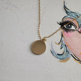 Upcycled Small Brown LV Trunks & Bags Necklace with GF Paperclip Chain