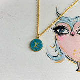 Upcycled Small Turquoise LV Trunks & Bags Necklace