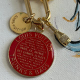 Repurposed LV Keychain Clasp with Red Trunks & Bags Charm Necklace