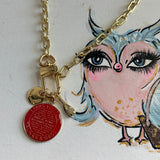 Repurposed LV Keychain Clasp with Red Trunks & Bags Charm Necklace