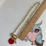 Repurposed LV Keychain Clasp with Red Trunks & Bags Charm Necklace