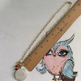 Large White LV Trunks & Bags Pendant with charms on GF Paperclip Chain Necklace