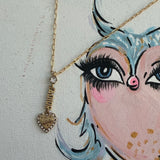 Upcycled J'ADior Zipper Pull on Gold-Filled Paperclip Chain Necklace
