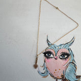 Upcycled J'ADior Zipper Pull on Gold-Filled Paperclip Chain Necklace