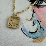 Upcycled Gucci Blingy Charm Necklace with Paperclip Chain