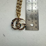 Upcycled Multicolored Gucci CC Charm Necklace