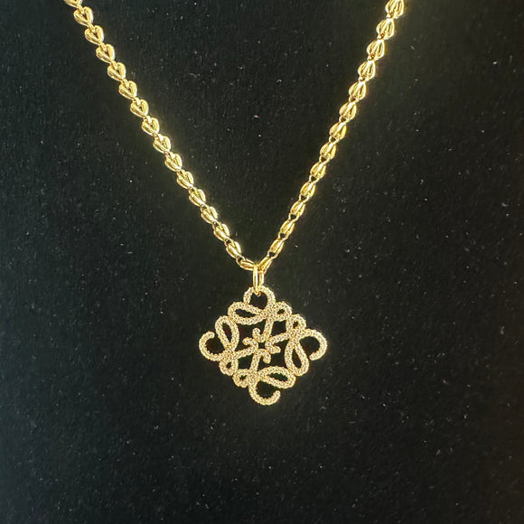 Upcycled Loewe Anagram Blingy Necklace