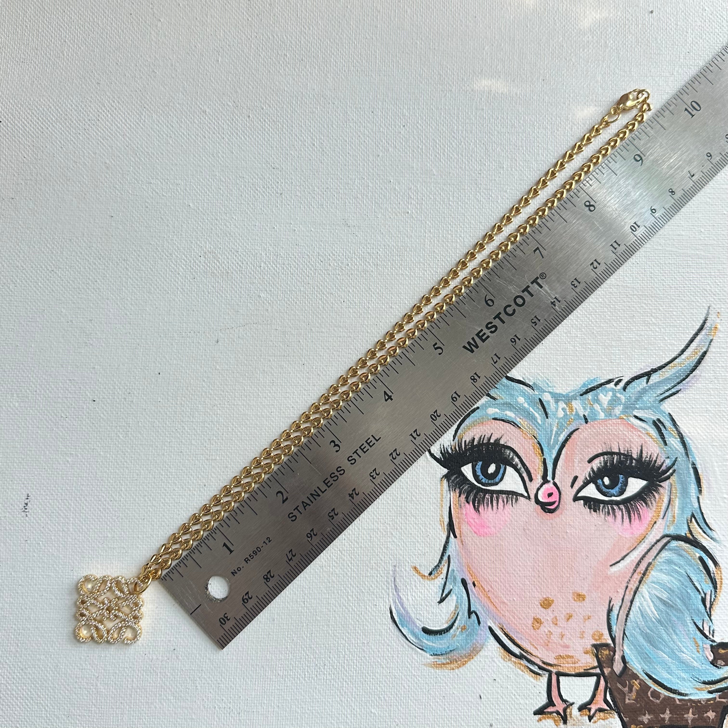 Upcycled Loewe Anagram Blingy Necklace