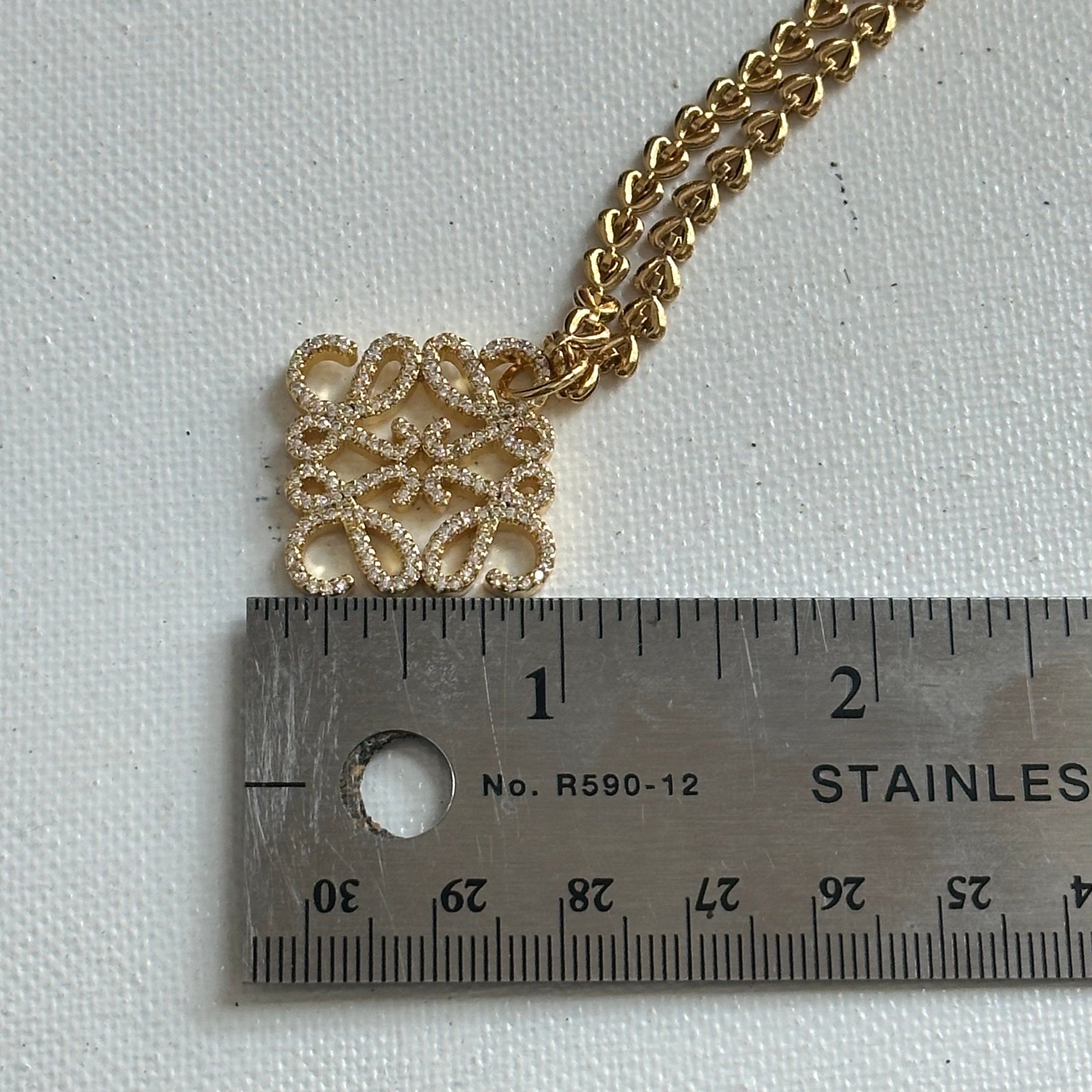 Upcycled Loewe Anagram Blingy Necklace