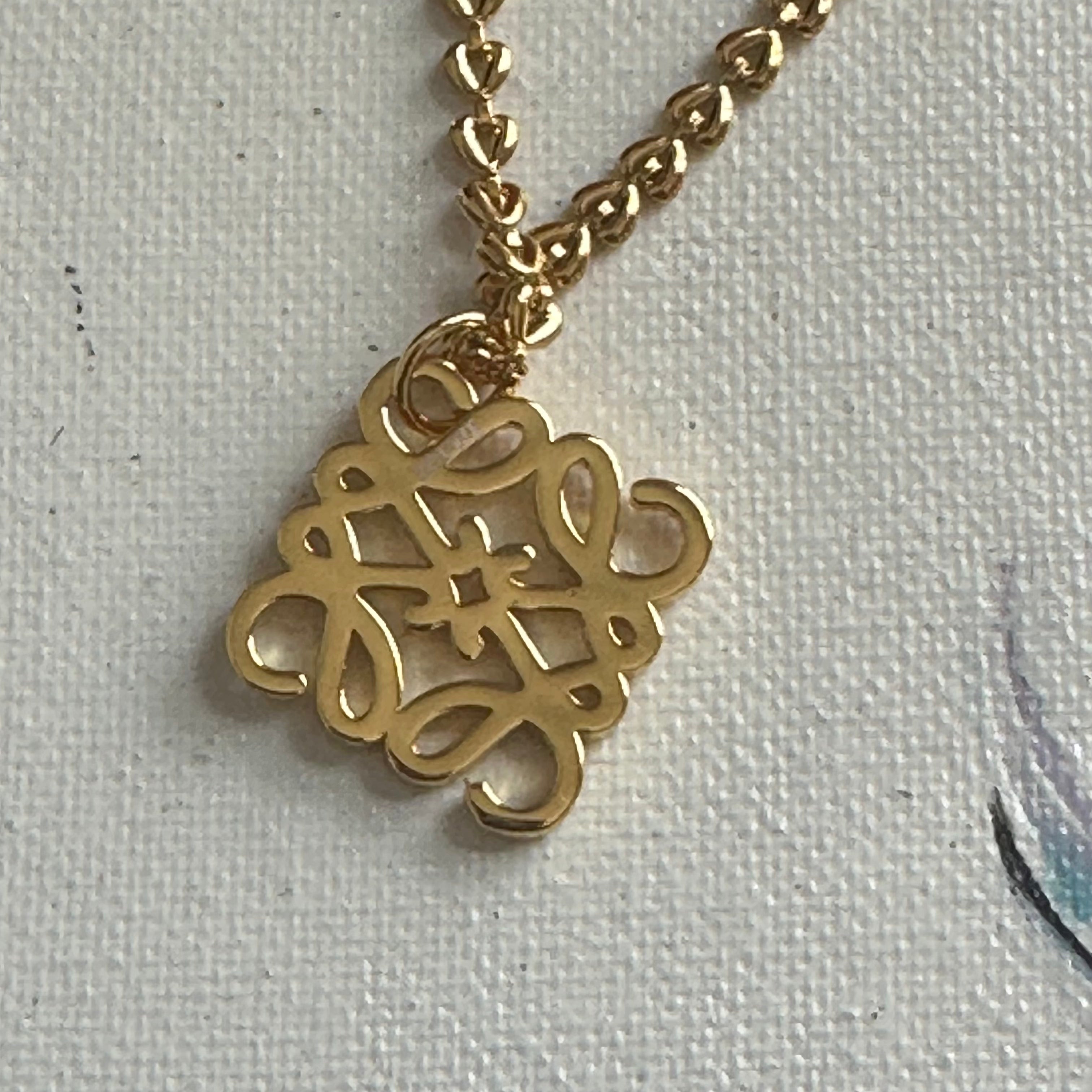 Upcycled Loewe Anagram Blingy Necklace