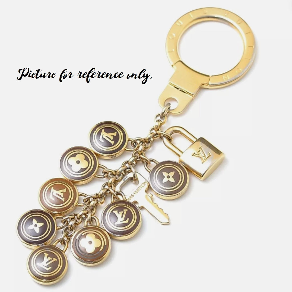 Repurposed LV Keyring with Blingy Heart Charm Necklace