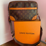 The Sparrow Crossbody - Vintage Monogram in Tan