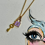 LV Double Charm Necklace - Gold-Filled Rolo Chain