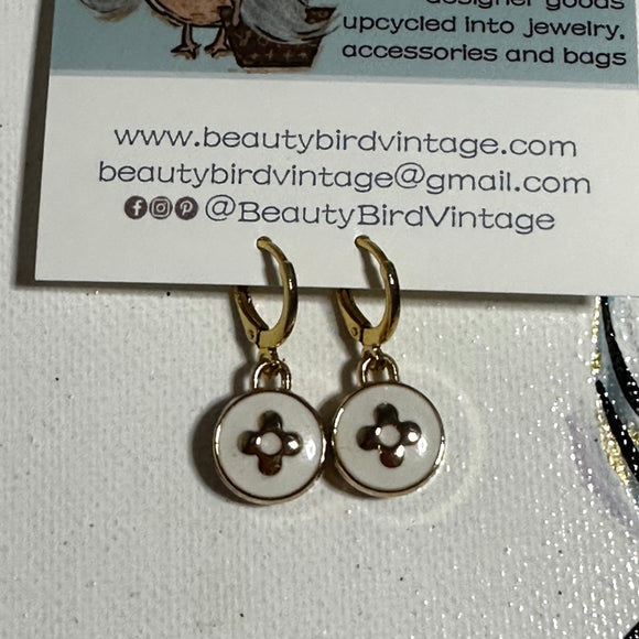 Hand Crafted, Jewelry, Repurposed Gold Lv Rivet Earrings From Upcycled Authentic  Louis Vuitton Handag