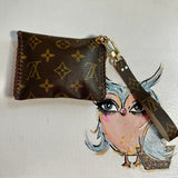 The Cardinal Card Holder/Wallet/Wristlet - Monogram in Chocolate