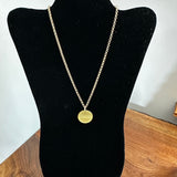 Brass Prada Tag Necklace - Matte Gold Chain