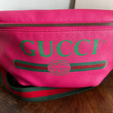 Gucci Sherry Line Pink Leather Sling Bag/Fanny Pack/Bumbag