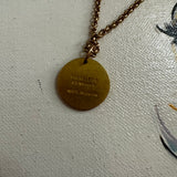 Brass Prada Tag Necklace - Matte Gold Chain