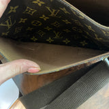 The Peacock Messenger - Vintage Monogram in Tan