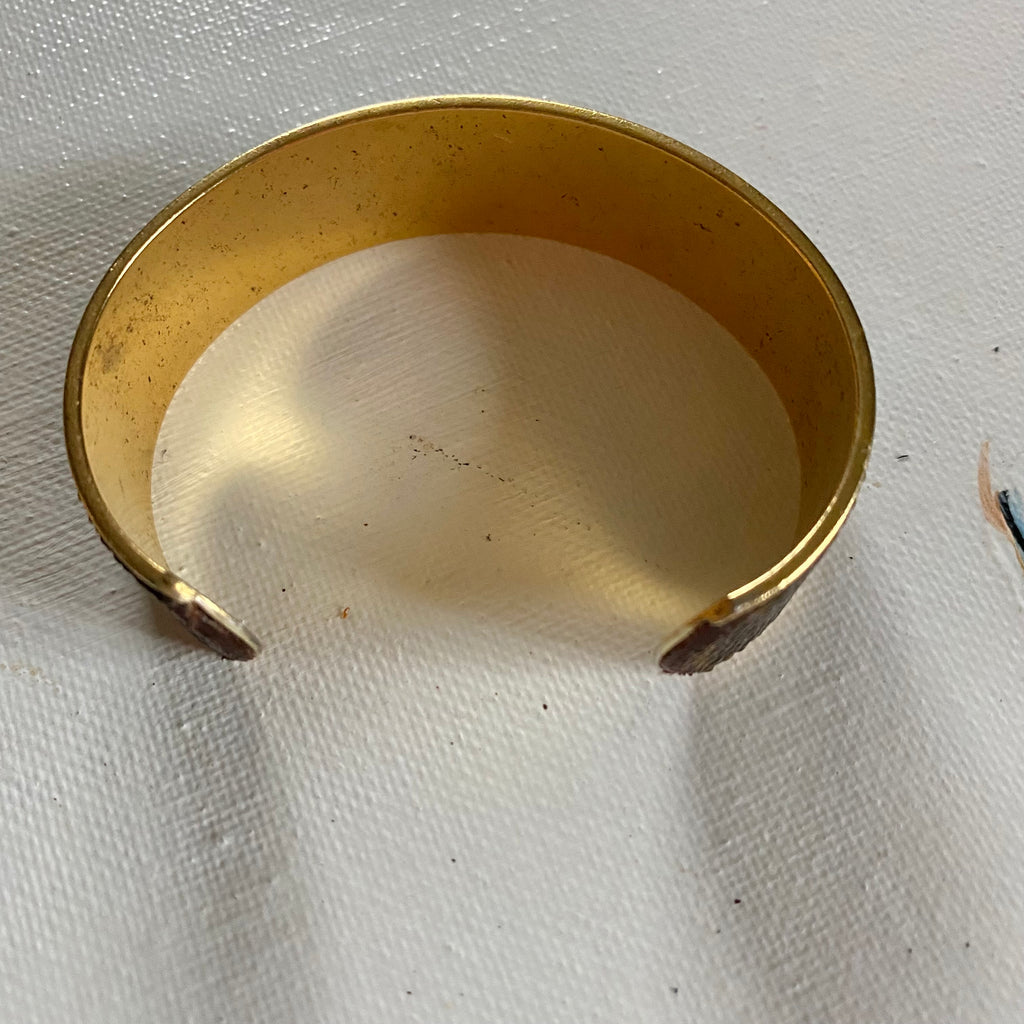 Adjustable Bracelet Cuff in Upcycled LV Monogram