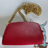 The Kinglet - Vintage Epi in Red Crossbody Bag