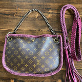 The Peacock - Vintage Monogram Hobo Crossbody in Violet