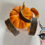 Adjustable Bracelet Cuff in Upcycled LV Monogram