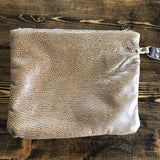 The Mockingbird - Gold Splatter Hair on Hide Wristlet Bag