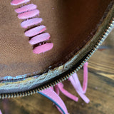 The Junco - Vintage Monogram in Pink Crossbody Bag