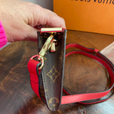 The Junco Crossbody - Vintage Monogram in Red