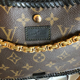 The Peacock - Vintage Monogram Black Hobo Crossbody
