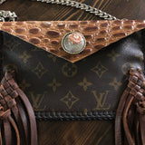 The Fringed Wren - Cognac Vintage Wristlet/Crossbody/Clutch Bag