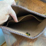 The Peacock - Vintage Monogram Hobo Crossbody in Brown - Gold Hardware